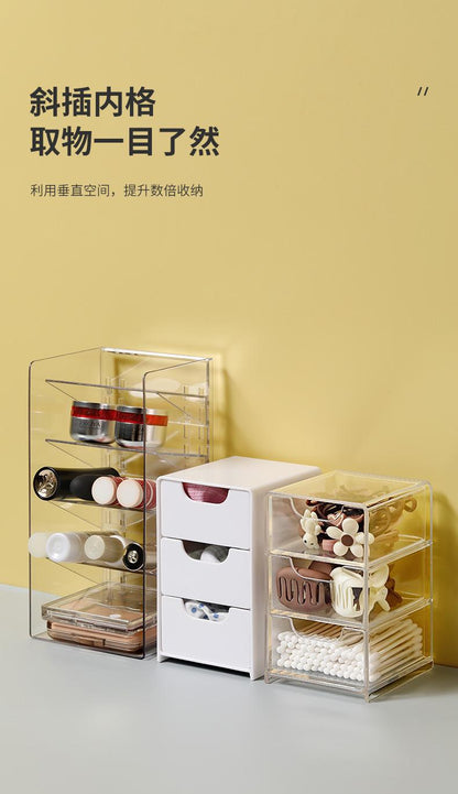 Mirror Cabinet Storage Box Desktop Cosmetics Lipstick Storage Rack Bathroom Bathroom Desktop Dressing Table Organization Box