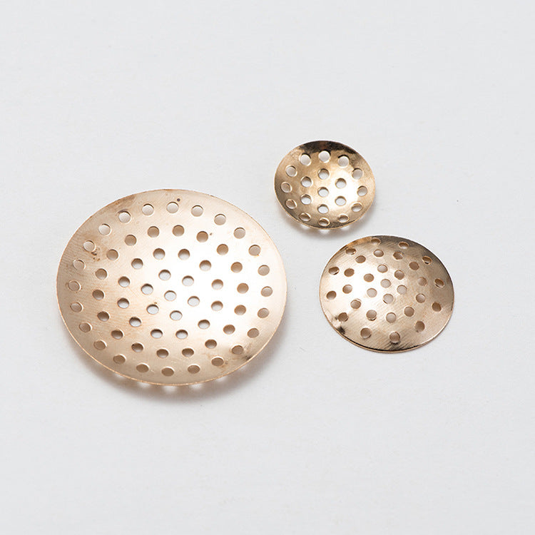 DIY Jewelry Accessories Multi-Hole Small Tray Mesh Plate Handmade Flower Tray Mesh Sheet Mesh Flower Brooch Base Weaving