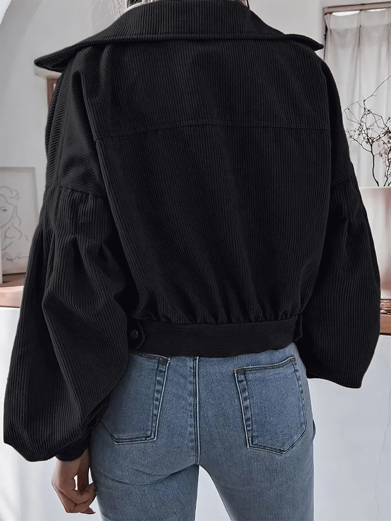 Ins Style Autumn and Winter European and American Lantern Long-Sleeved Corduroy Casual Short Outwear Jacket Amazon Hot Cross-Border Women's Clothing