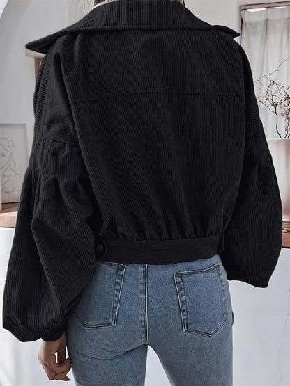 Ins Style Autumn and Winter European and American Lantern Long-Sleeved Corduroy Casual Short Outwear Jacket Amazon Hot Cross-Border Women's Clothing