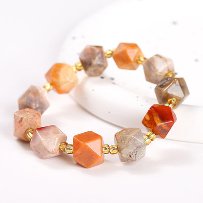 Jingdong Jewelry Natural Coral Jade Six-point Star Bracelet Personality Fashion Men's and Women's Single Circle Bracelet Wholesale