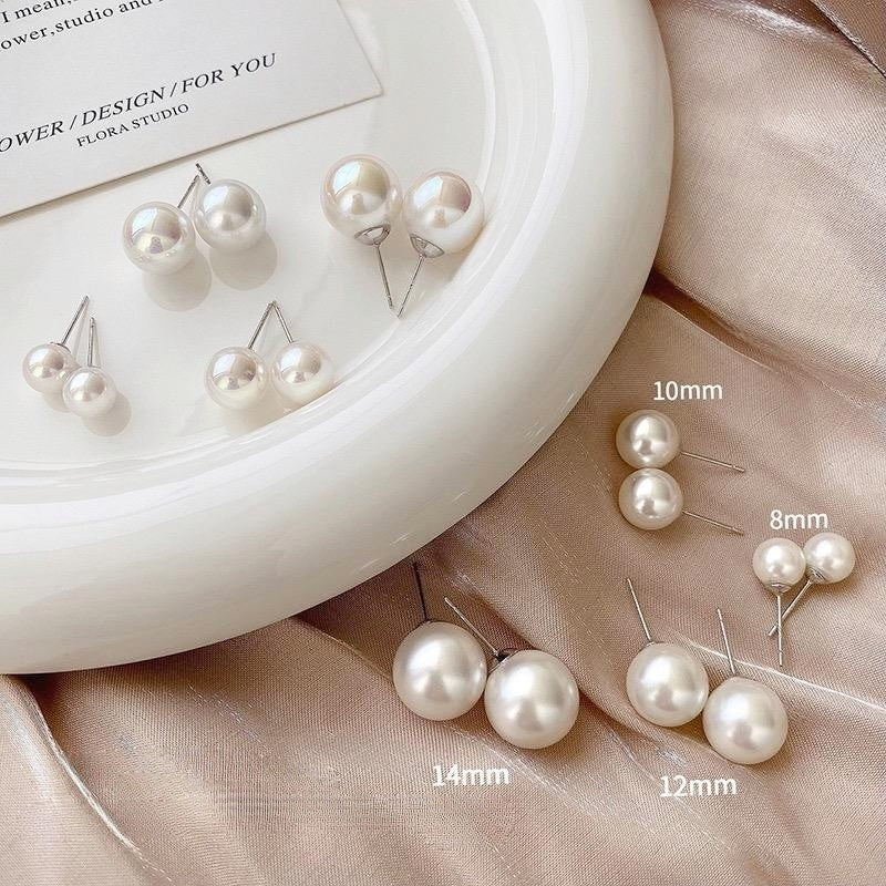 Shijia size pearl earrings women's 2024 new style multi-wearing light luxury temperament earrings s925 silver needle ear jewelry