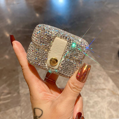 Diamond Luxury Jewelry Box, Exquisite Earrings, Earrings, Ring Box, Mini Portable Travel Storage Box, Cross-Border Hot Sale