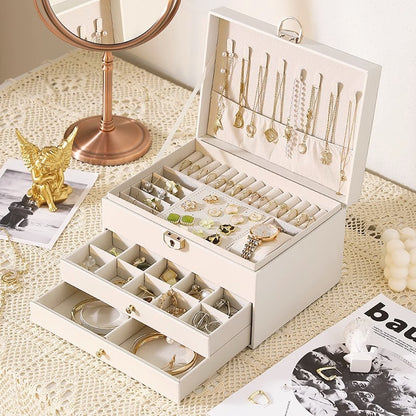 Jewelry Box Earrings Earrings Necklace Ring High-grade Exquisite Large Capacity Gold Jewelry Hand Jewelry Storage Box