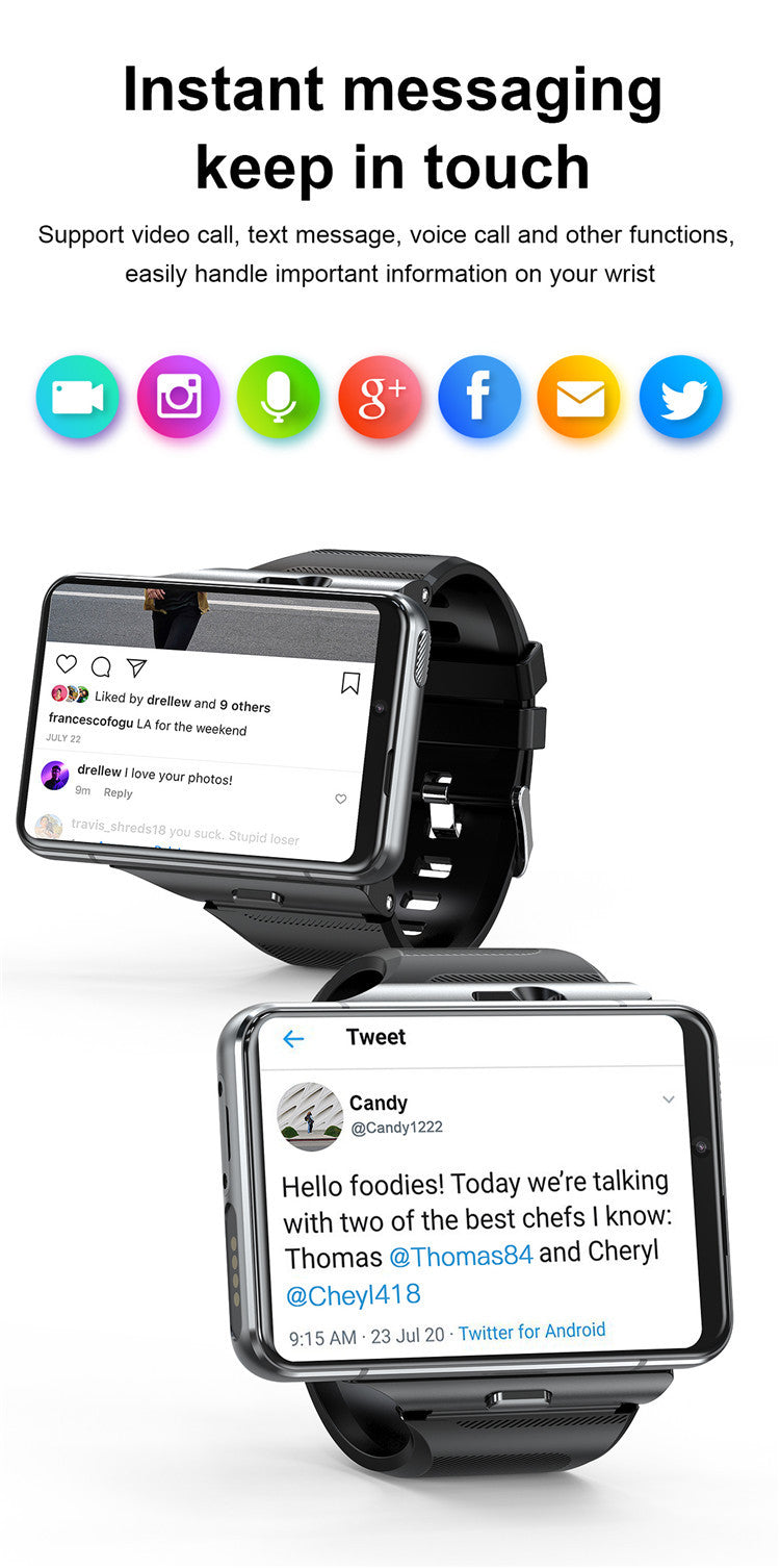 LOKMAT APPLLP MAX-NEW 4G LTE Smartwatch 2.8" Touch Screen WiFi Dual Camera Video Call Heart Rate Monitor Smart Watch for Android