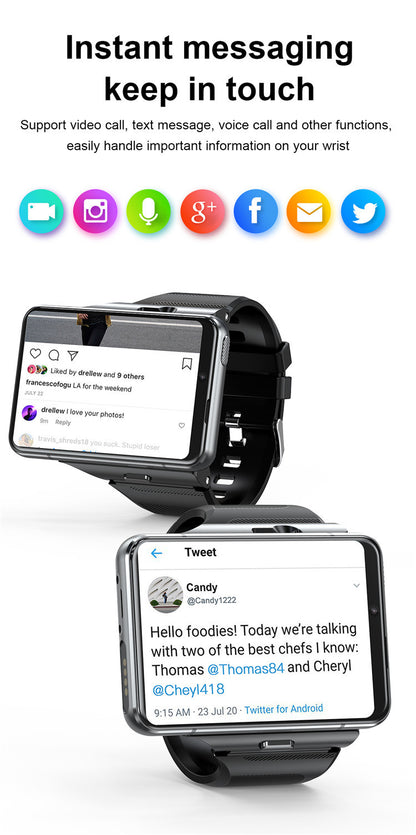 LOKMAT APPLLP MAX-NEW 4G LTE Smartwatch 2.8" Touch Screen WiFi Dual Camera Video Call Heart Rate Monitor Smart Watch for Android