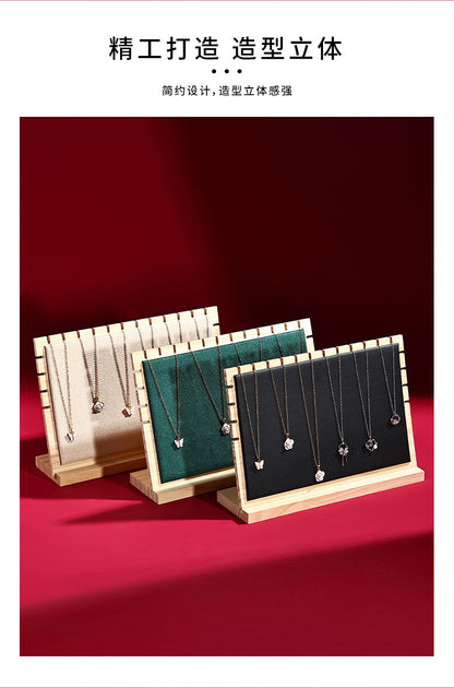 Solid Wood Jewelry Display Stand, Detachable Jewelry Pendant Storage Board, Large Capacity Display Rack for Stalls, Jewelry Store Live Streaming