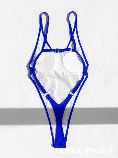 2024 new hot-selling backless one-piece swimsuit sexy slim swimsuit women's bikini foreign trade European and American beach wear