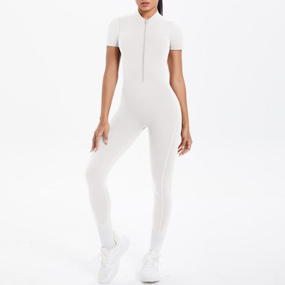 Sexy Backless Bodycon Scrunch Jumpsuit Raises Butt Women Dance Fitness Overalls Push Up  With Chest Cushion Yoga Sport Jump Suit
