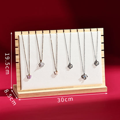 Solid Wood Jewelry Display Stand, Detachable Jewelry Pendant Storage Board, Large Capacity Display Rack for Stalls, Jewelry Store Live Streaming