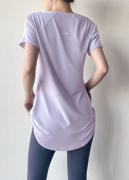 Yoga Clothing Short-sleeved Summer New Mid-length Hip Covering Slimming Quick-drying Top Breathable Fitness Sports T-shirt Women's Thin