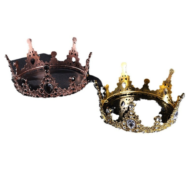 Bridal Tiara European Crown Atmospheric Round Photo Crown Jewelry Wedding Accessories Adult Ceremony Tiara Wholesale