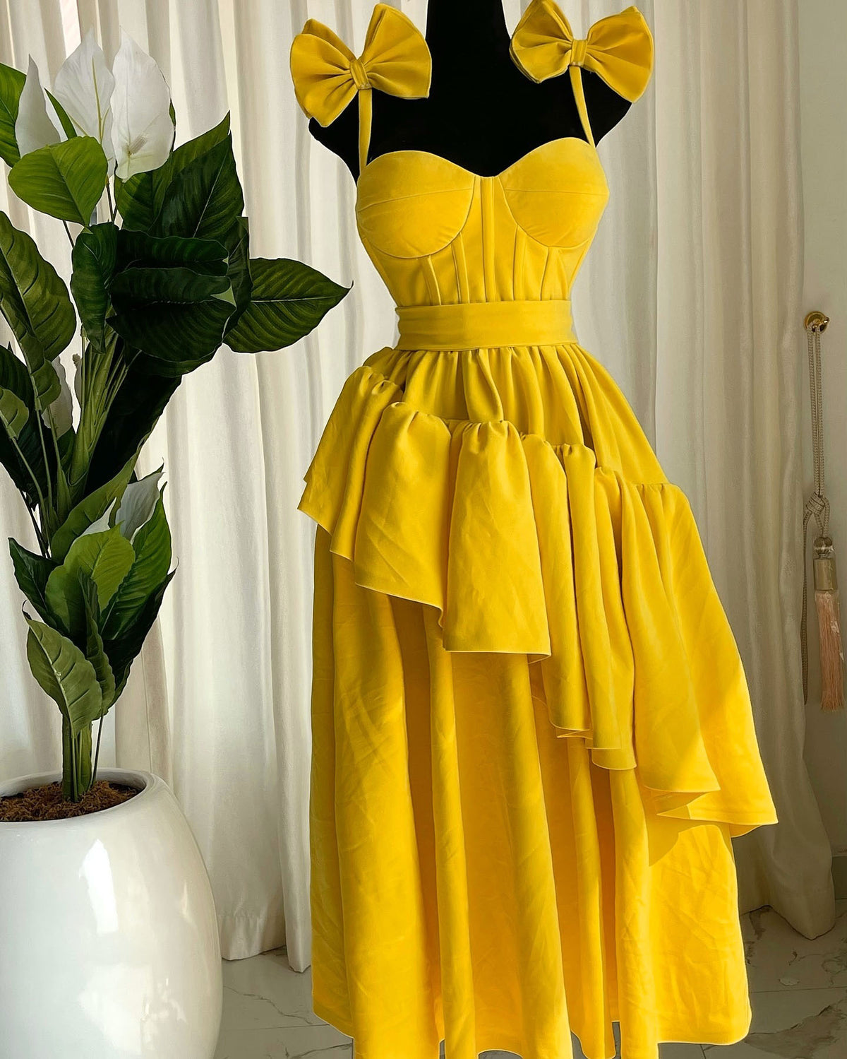 Cross-border source fashion waist sling strap bow sexy dress African women's clothing
