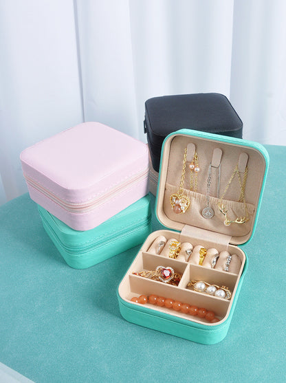 Cross-border jewelry box travel portable earring necklace ring box jewelry storage box in stock wholesale