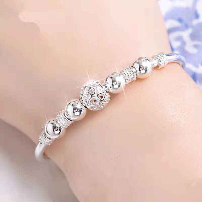 Jinrongxing Nine Fortune Bead Bracelet Copper Silver Plated Bracelet Women's Exquisite Ball Jewelry Cross-Border Live Broadcast