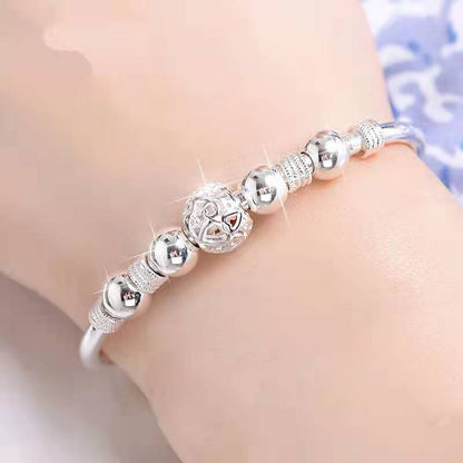 Jinrongxing Nine Fortune Bead Bracelet Copper Silver Plated Bracelet Women's Exquisite Ball Jewelry Cross-Border Live Broadcast