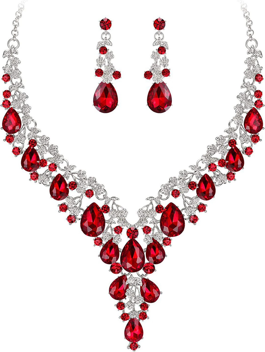 Factory Direct Sales of Cross-Border Popular Water Drop Necklace and Earrings Jewelry Sets, Wedding Dresses, Evening Wear, New Jewelry Accessories