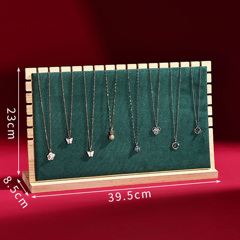 Solid Wood Jewelry Display Stand, Detachable Jewelry Pendant Storage Board, Large Capacity Display Rack for Stalls, Jewelry Store Live Streaming