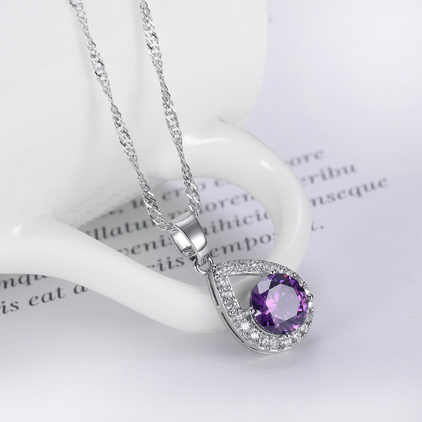 Cross-border ins trendy line jewelry suit angel tears water drop necklace earrings literary female zircon jewelry suit