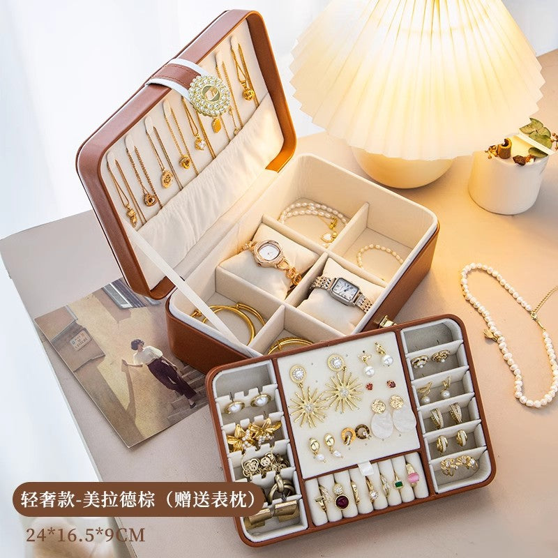 High-end jewelry storage box necklace earrings earrings earrings bracelet ring exquisite jewelry gold jewelry large capacity