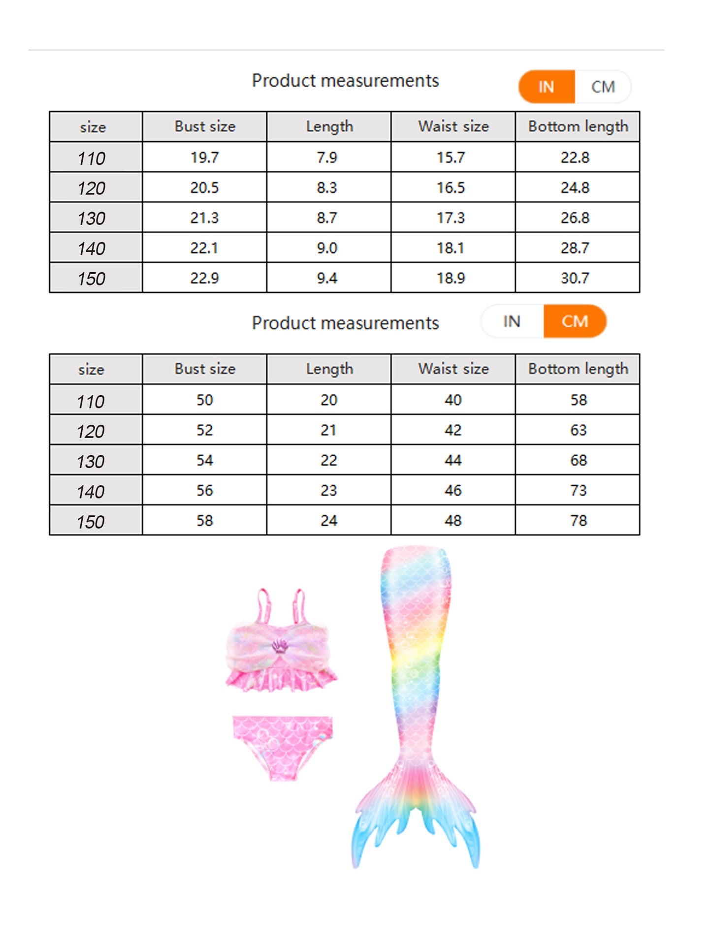 Girls Mermaid Swimsuit Mermaid Tail with Gauze Ariel Princess Swimsuit Children's Swimsuit