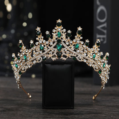 Cross Border Birthday Hair Accessories Party Headband Bridal Crown Headwear Alloy Rhinestone Headband Wedding Hot Crown Jewelry