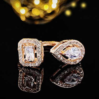 Cross Border jewelry Set Long Zircon Earrings Ring Necklace Jewelry Four Piece Set Hot Sale J6177