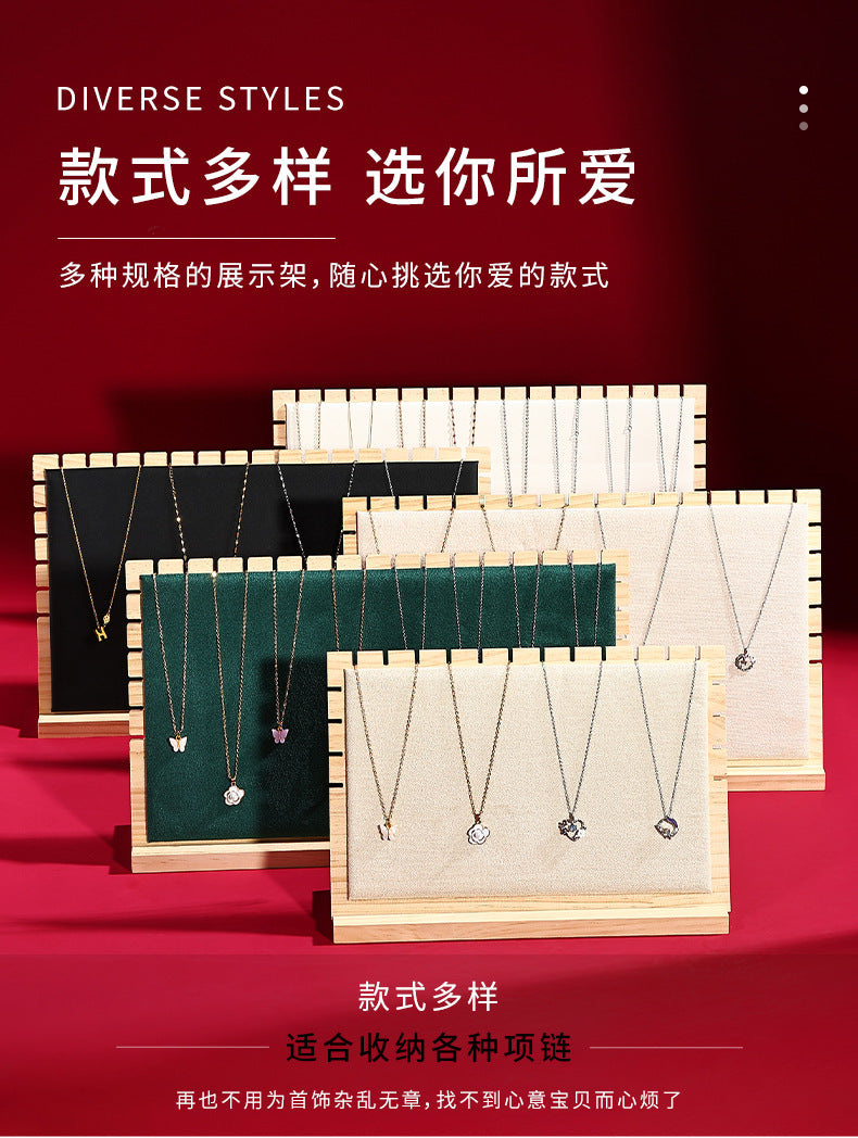 Solid Wood Jewelry Display Stand, Detachable Jewelry Pendant Storage Board, Large Capacity Display Rack for Stalls, Jewelry Store Live Streaming