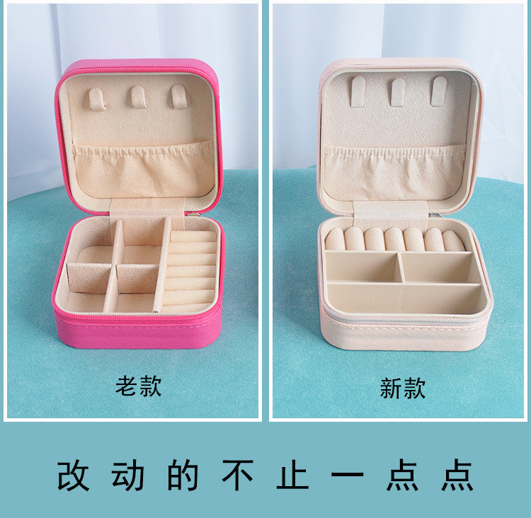 Cross-border jewelry box travel portable earring necklace ring box jewelry storage box in stock wholesale