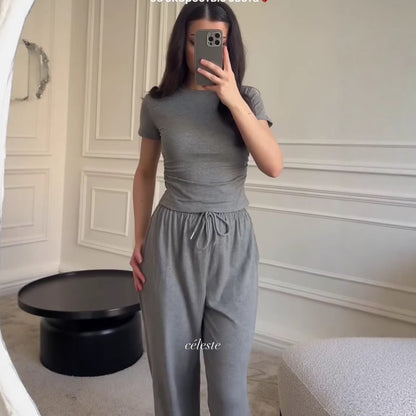 Women Cardigan Vest Wide Leg Pants 3 Piece Sets Top Long Coat Trousers Suit Office Lady Ensemble Spring Summer 2026 Outfits