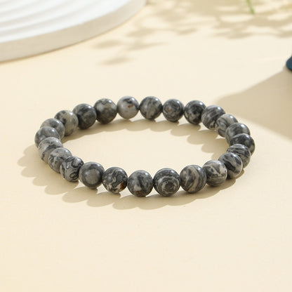 European and American Cross-Border Hot-Selling Popular Jewelry 8mm Natural Stone Bracelet Amethyst Tiger Eye Stone Agate Bracelet Jewelry