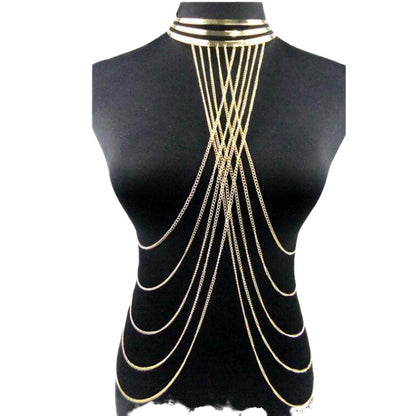 Aliexpress Jewelry Body Chain Gold Large Hoop Necklace Exaggerated Stylish Body Chain