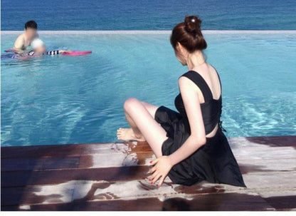 2025 New Swimsuit for Women, Conservative Belly-Covering, Slimming Look and Gathering Girl's High-End Hot Spring Anti-Exposure Swimsuit