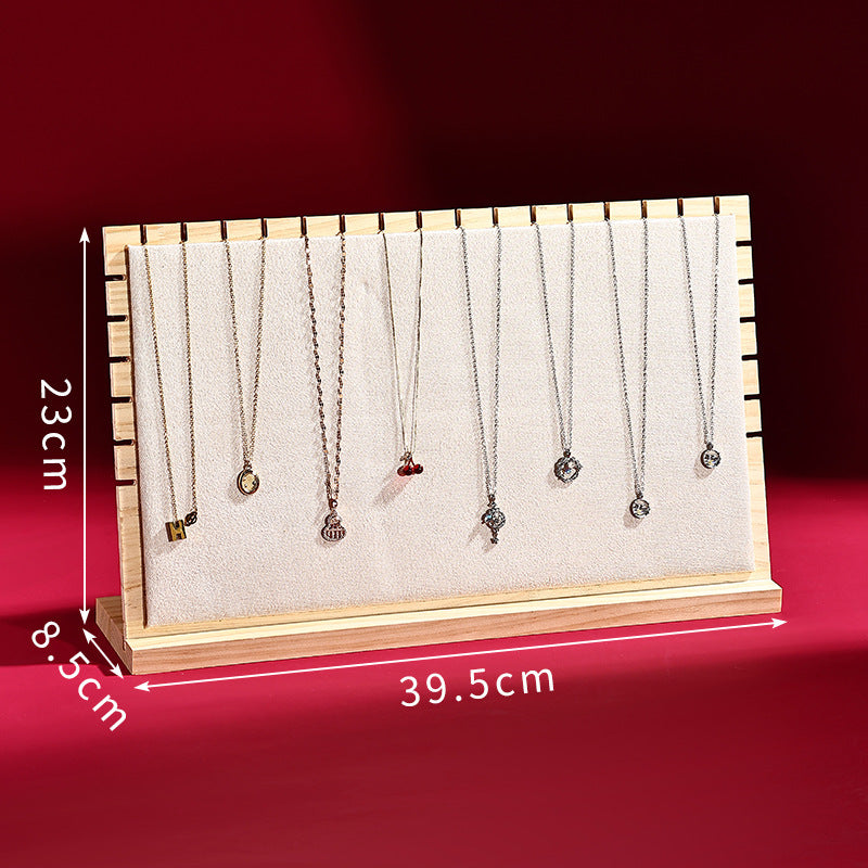 Solid Wood Jewelry Display Stand, Detachable Jewelry Pendant Storage Board, Large Capacity Display Rack for Stalls, Jewelry Store Live Streaming