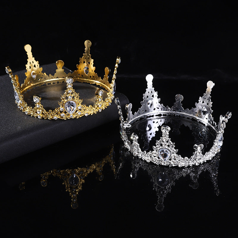 Bridal Tiara European Crown Atmospheric Round Photo Crown Jewelry Wedding Accessories Adult Ceremony Tiara Wholesale