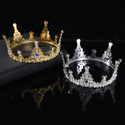 Bridal Tiara European Crown Atmospheric Round Photo Crown Jewelry Wedding Accessories Adult Ceremony Tiara Wholesale