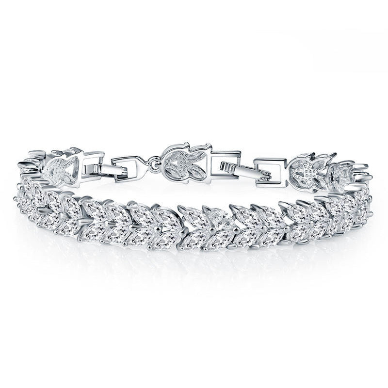 Jewelry Cross-border Explosive Bracelet Design Sense Niche Not Faded Female Willow Leaf Source s6924