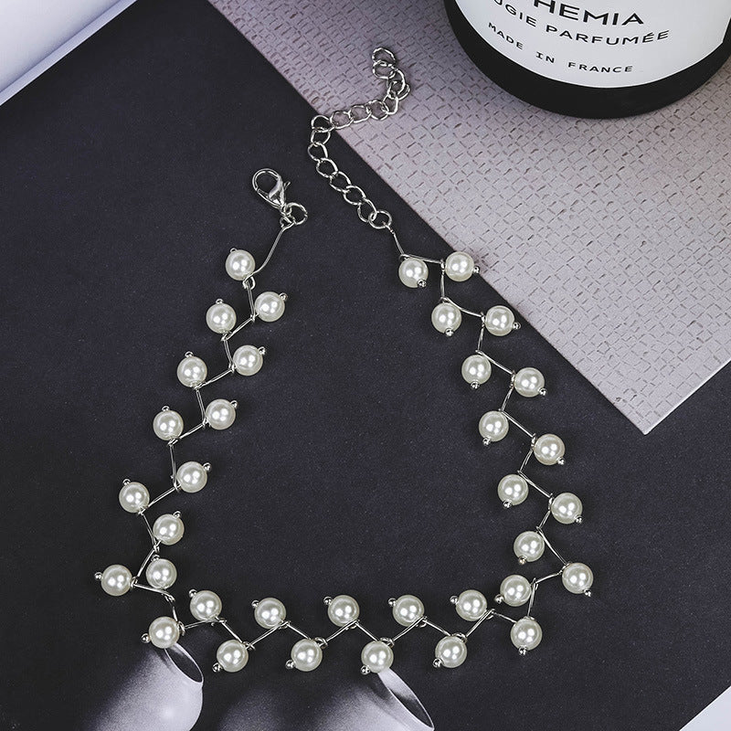 Sweet personality simple natural Joker imitation pearl necklace pearl necklace ladies necklace jewelry wholesale supply