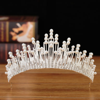Bridal Crown Headpiece Wedding Dress Hair Accessories Pearl Crown Accessories Princess Headband Jewelry Wedding Essentials Crystal