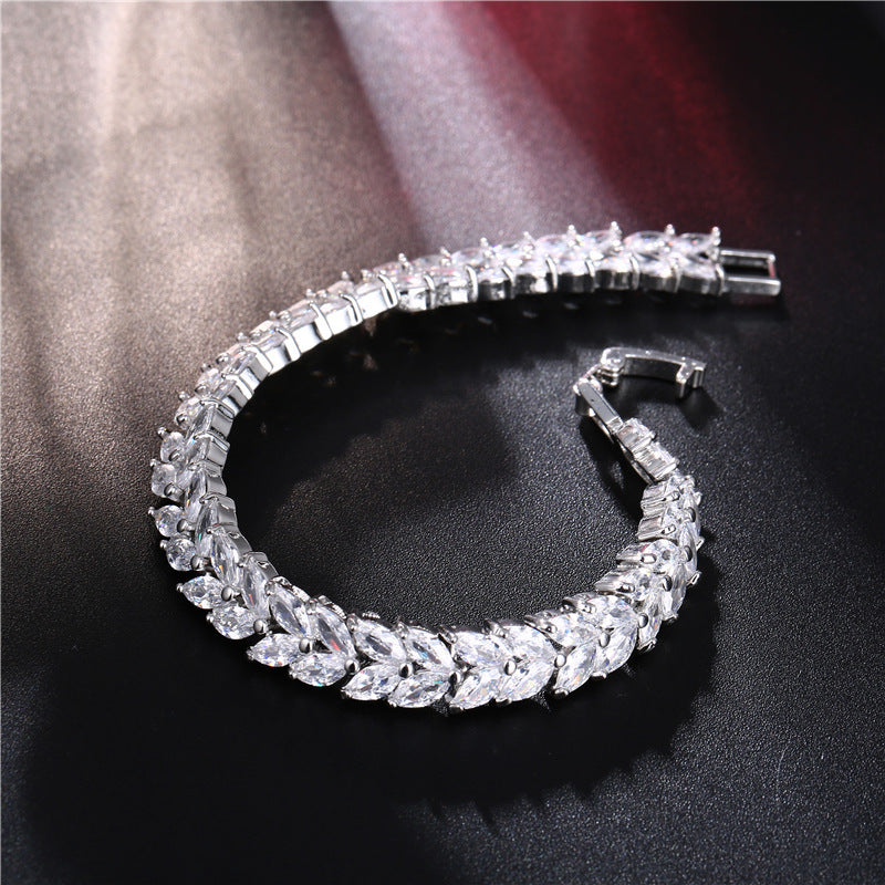 Jewelry Cross-border Explosive Bracelet Design Sense Niche Not Faded Female Willow Leaf Source s6924