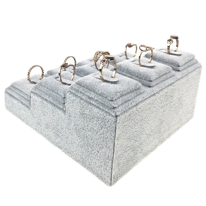 Ice Flower Velvet Jewelry Box Display Plate Ring Bracelet Trapezoidal Jewelry Display Stand Gold and Silver Jewelry Props