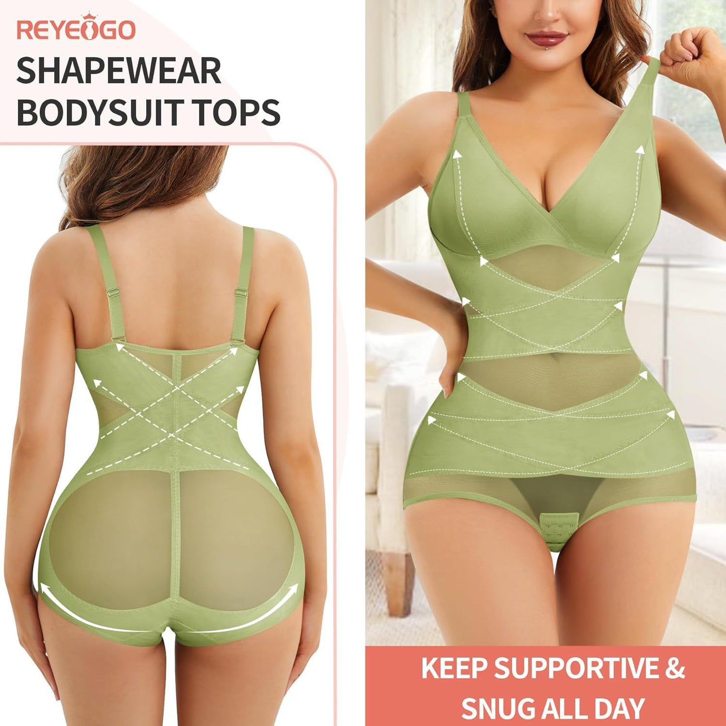 Hot Selling Body Shaping One-Body Shaping One-Body Shaping Sling V-Neck Cup Mesh Waist Plastic Breathable Sports Body Shaping One-Body Shaping One-Body Shaping