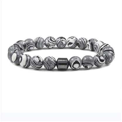 Foreign Trade Hot Selling Fashion Ladies Bracelet 8mm Malachite Beaded Bracelet Jewelry Women's Elastic Bracelet Chain Jewelry