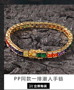 Hip-hop ancient cute European and American new sword of justice bracelet copper inlaid zircon full diamond trend Joker jewelry wholesale