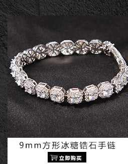 Hip-hop ancient cute European and American new sword of justice bracelet copper inlaid zircon full diamond trend Joker jewelry wholesale
