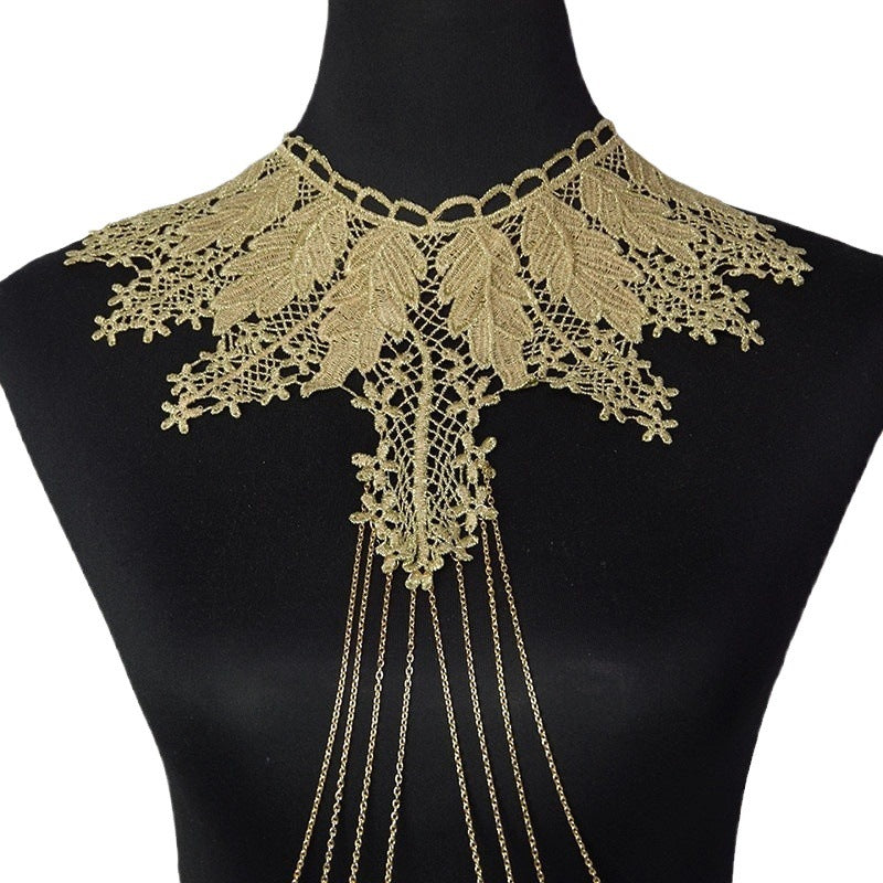 Meiximei Body Chain Jewelry Gold Lace Personalized Fashion Necklace Body Chain