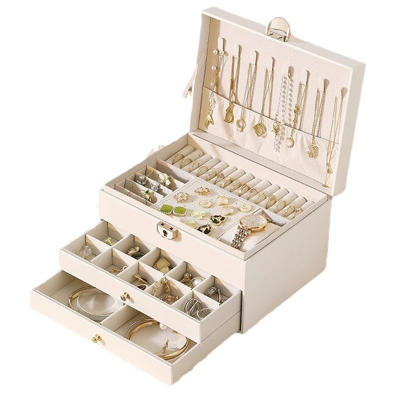 Jewelry Box Earrings Earrings Necklace Ring High-grade Exquisite Large Capacity Gold Jewelry Hand Jewelry Storage Box