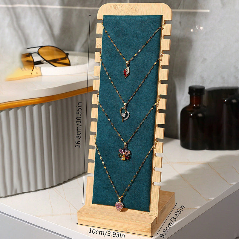 Solid Wood Jewelry Display Stand, Detachable Jewelry Pendant Storage Board, Large Capacity Display Rack for Stalls, Jewelry Store Live Streaming