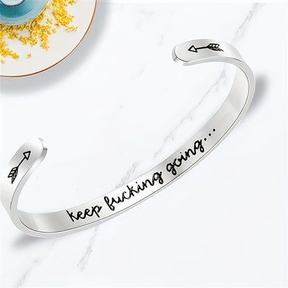 Amazon Cross-Border Best-Selling Stainless Steel C-Shaped Inspiration Bracelet Adjustable Size Jewelry Wholesale in Stock