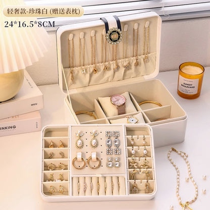 High-end jewelry storage box necklace earrings earrings earrings bracelet ring exquisite jewelry gold jewelry large capacity